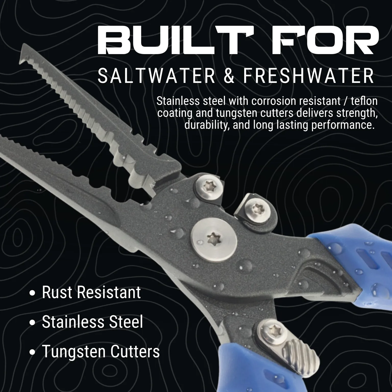Reaction Tackle 6” & 7” Stainless Steel Fishing Pliers – Split End or Straight Nose with Braid Cutter - NEW